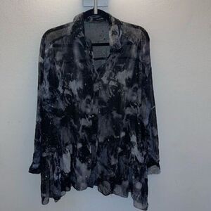 Religion Printed Long Sleeve Shirt M